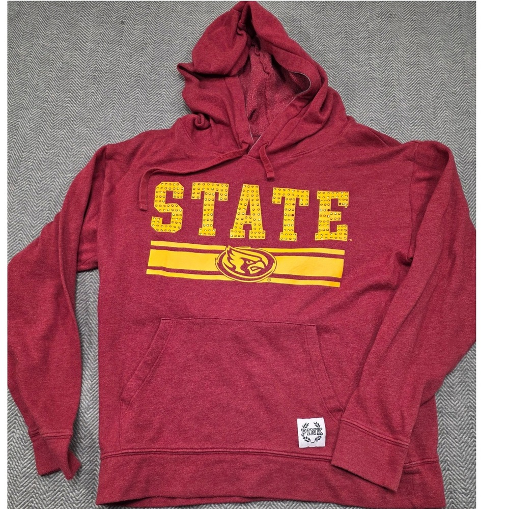 PINK Victoria's Secret‎ Iowa State Cyclones Hoodie XS Red Rhinestone 5th & Ocean